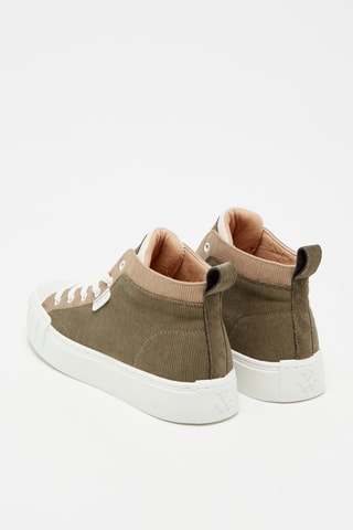 Baskets montantes Kaki et blanc