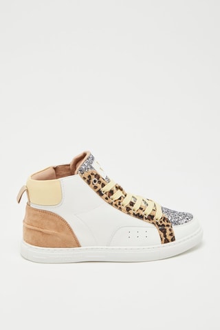 Baskets montantes Blanc et beige