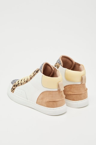 Baskets montantes Blanc et beige