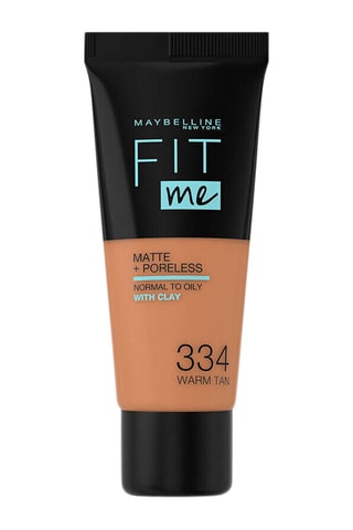 Fond de teint Fit Me Matte + Poreless Liquide - Peaux normales à grasses - 334 Warm tan - 30 ml