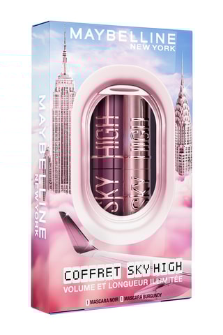 2 mascaras Sky High - Noir et burgundy haze - 2 x 7,2 ml