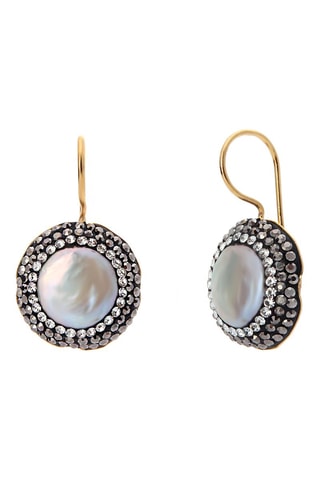 Boucles d'oreilles - Bronze doré  à l'or fin jaune et perles de culture