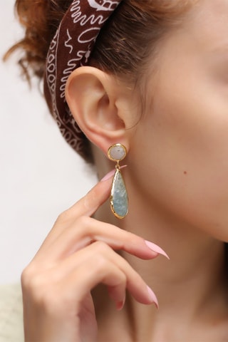 Boucles d'oreilles Aigues-marines et perles de culture
