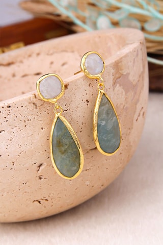 Boucles d'oreilles Aigues-marines et perles de culture