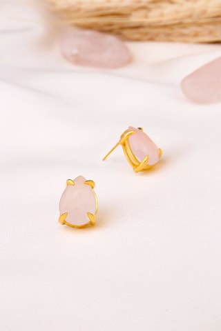 Puces Bronze doré jaune et quartz
