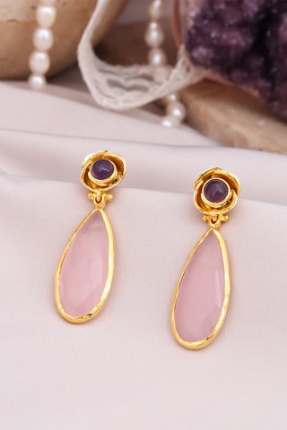 Boucles d’oreilles - Améthystes et quartz