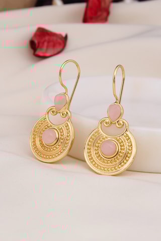 Boucles d’oreilles - Plaqué or jaune et quartz