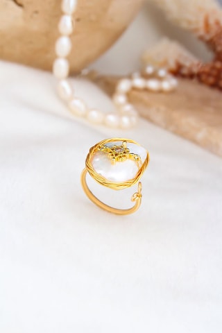 Bague - Perle de culture et zircon