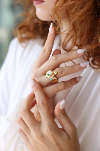 Bague - Perle de culture et zircons