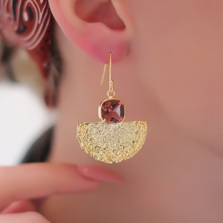 Boucles d'oreilles - Laiton plaqué or & zircon