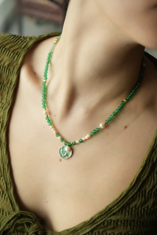 Collier - Agates et perles de culture