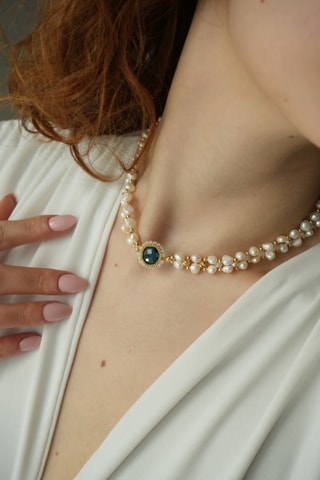 Collier - Perles de culture et zircon