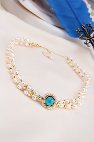 Collier - Perles de culture et zircon