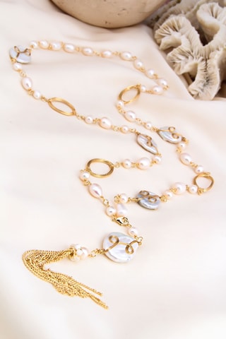 Collier - Plaqué or jaune et perles de culture