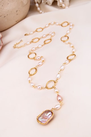 Collier - Plaqué or jaune et perles de culture