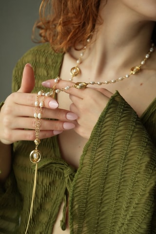 Collier - Plaqué or jaune et perles de culture