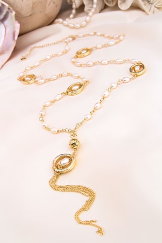 Collier - Plaqué or jaune et perles de culture