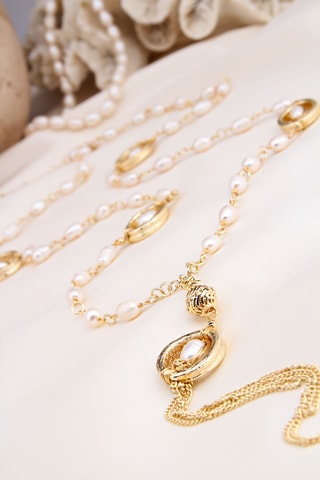 Collier - Plaqué or jaune et perles de culture
