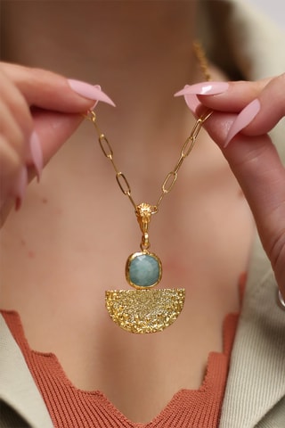 Parure Bronze doré jaune et amazonites