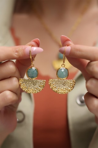 Parure Bronze doré jaune et amazonites