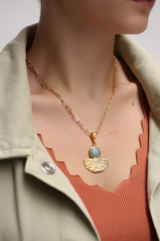 Parure Bronze doré jaune et amazonites