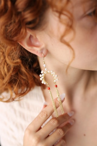 Boucles d'oreilles - Perles de culture et corail