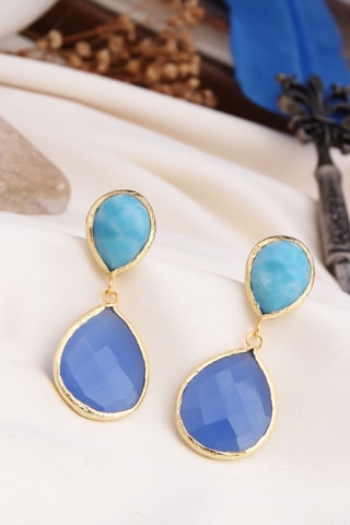 Boucles d’oreilles - Plaqué or jaune et opales