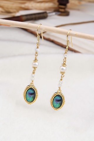 Boucles d'oreilles - Plaqué or jaune, perles de culture et nacres