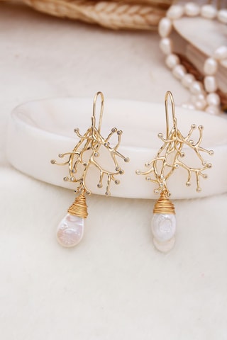 Boucles d'oreilles - Plaqué or jaune et perles de culture