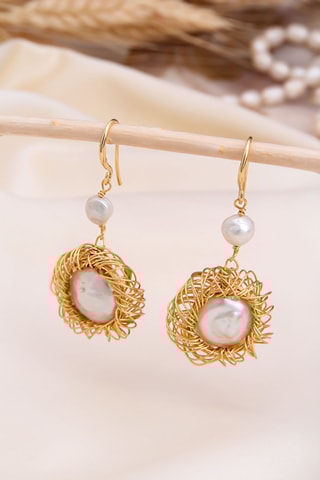 Boucles d’oreilles - Plaqué or jaune et perles de culture