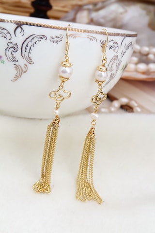 Boucles d’oreilles - Plaqué or jaune et perles de culture