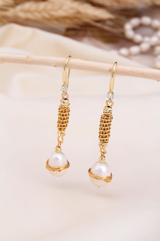 Boucles d’oreilles - Plaqué or jaune et perles de culture