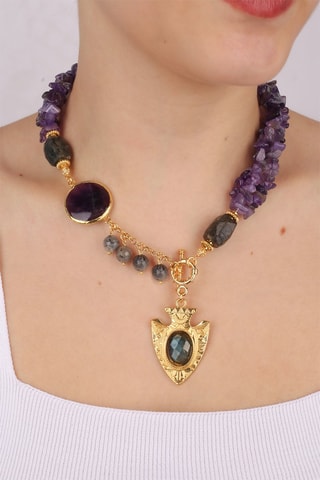 Collier - Améthystes et labradorites