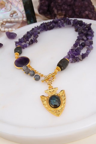Collier - Améthystes et labradorites