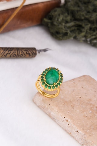 Bague - Agate et zircons