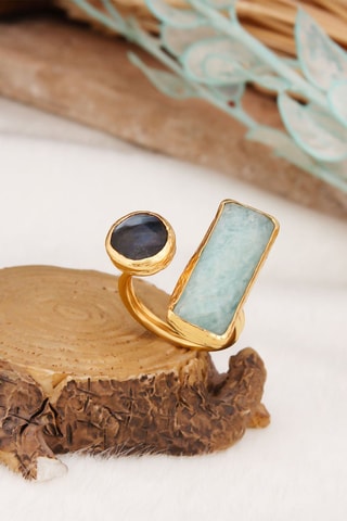 Bague - Amazonite et améthyste