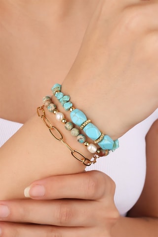 Bracelet - Turquoises et perles de culture