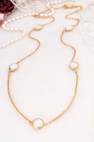 Collier - Bronze doré à l'or fin jaune et perles de culture