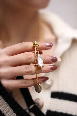 Collier - Doré et blanc