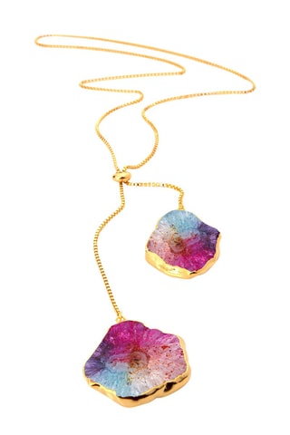Collier - Bronze doré à l'or fin jaune et tourmalines