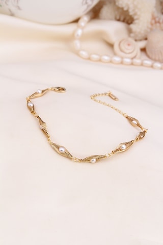 Bracelet - Plaqué or jaune et perles de culture