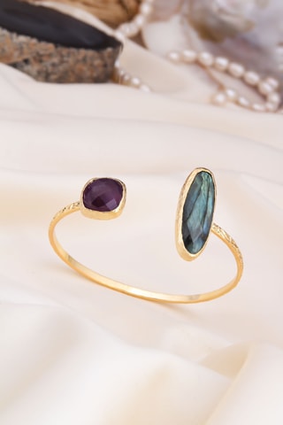 Bague - Améthyste et labradorite
