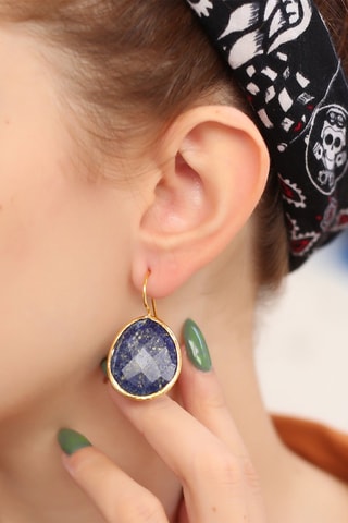 Boucles d'oreilles Doré et bleu