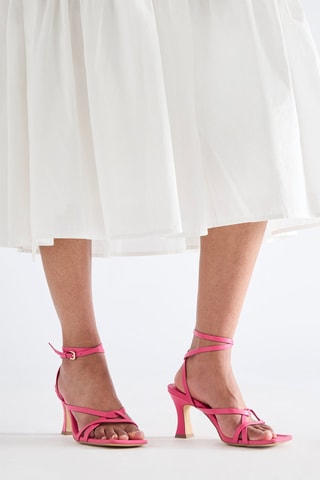 Sandales à talons en cuir Hava - Fuchsia