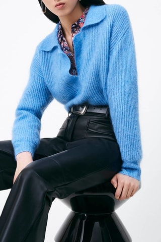 Pull en mohair et laine Pagnol - Bleu cobalt