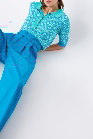 Pantalon taille haute Jawad - Bleu