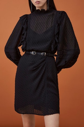 Robe droite plumetis Carmen - Noir