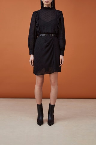 Robe droite plumetis Carmen - Noir