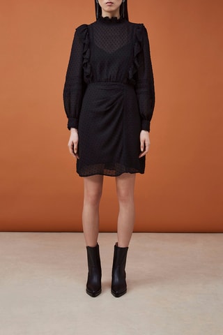 Robe droite plumetis Carmen - Noir