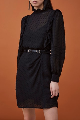 Robe droite plumetis Carmen - Noir